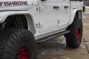 Jeep Gladiator JT Side Steps - Fishbone Offroad - Step Sliders - Black - `20-`27